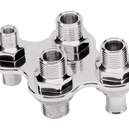 BILLET BULKHEADS HEATER 4 PORTPUSH-ON HOSES/AC SCREW ON
