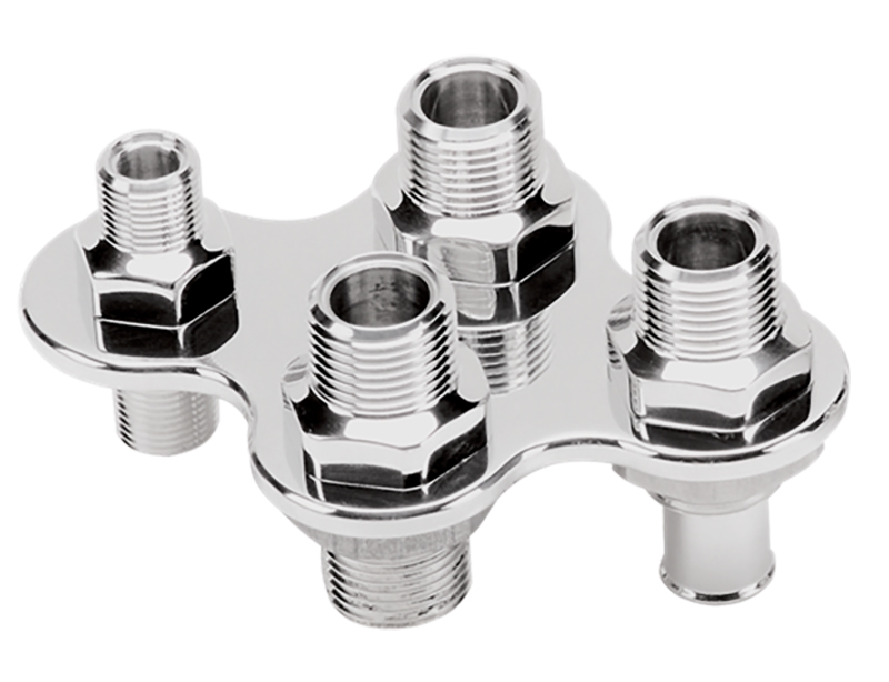 BILLET BULKHEADS HEATER 4 PORTPUSH-ON HOSES/AC SCREW ON