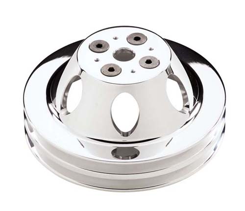 SBC WATER PUMP PULLEY DOUBLE GROOVE BILLET SHORT PUMP