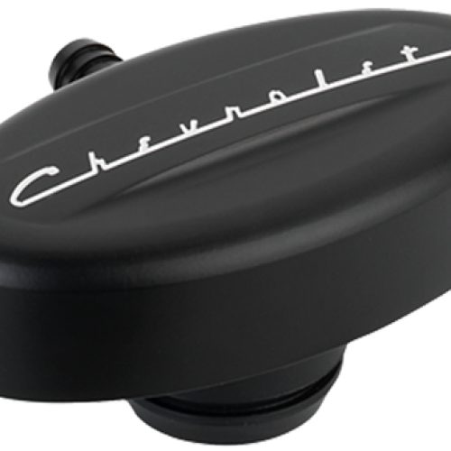 BILLET RETRO PVC BREATHER BLACK CHEVROLET 1-1/4 HOLE