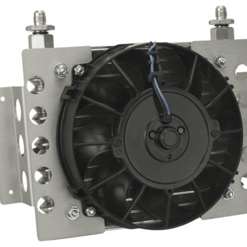 ATOMIC-COOL OIL COOLER W/ FAN -6AN & 3/8″ BARB 12.75 x 9.375