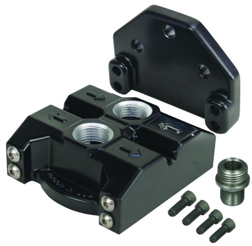REMOTE FILTER MOUNT, 3/4"-16 -10AN ORB TOP PORTS, BLACK