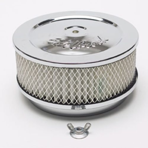 CHROME AIR CLEANER 6 X 2 5-1/8 NECK,WITH LOGO