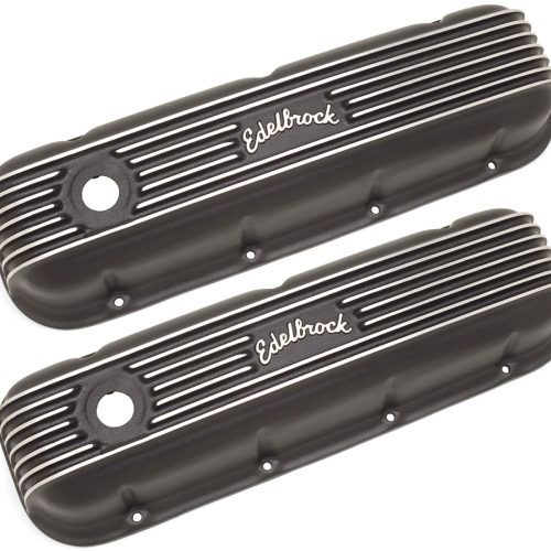 CLASSIC SERIES VALVE COVERS   BBC CHEV BLACK W/FILLER HOLE