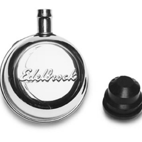 CHROME VALVE COVER BREATHER W/TUBE, PUSH-IN STYLE, W/LOGO