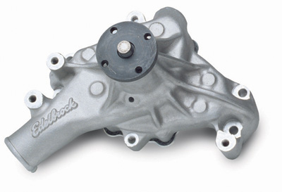 SB CHEV LONG SATIN ALLOY WATERPUMP HI PERF SBC