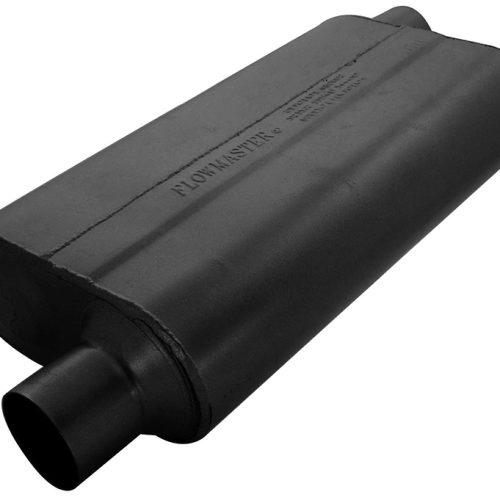 50 SERIES DELTA FLOW MUFFLER  2.50″ OFFSET IN / OFFSET OUT