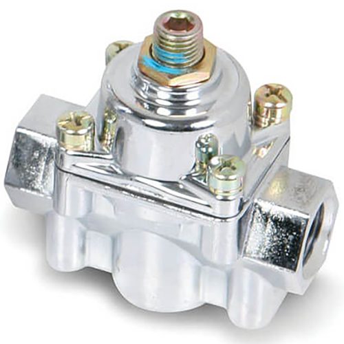 HOLLEY BLUE REGULATOR 4.5-9PSI1 IN, 2 OUT (3/8 NPT)