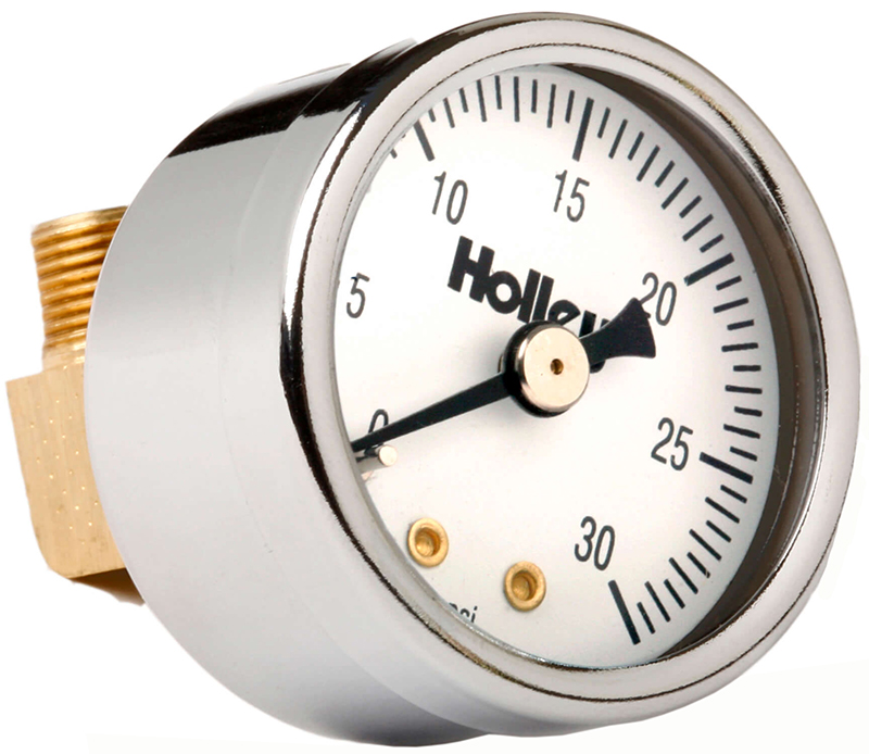 1-1/2 FUEL PRESSURE GAUGE,0-30CHROME, 0-30PSI