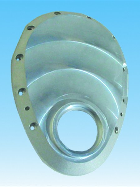 TIMING COVER, SBC W/ BBC SNOUTALUMINIUM, MACHINED FINISH