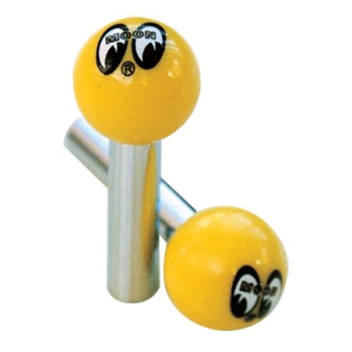 MOON DOOR LOCK KNOBS YELLOW PAIR