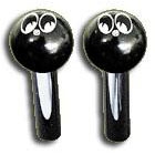 MOON DOOR LOCK KNOBS BLACK PAIR