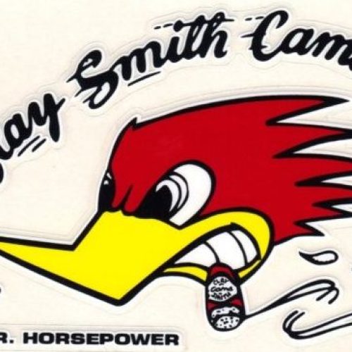 CLAY SMITH STICKER ( LEFT ) MR HORSEPOWER 2-3/4 X 3-1/2″