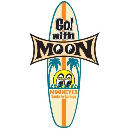 MOON SURFBOARD DECAL 9 X 5 GO WITH MOON