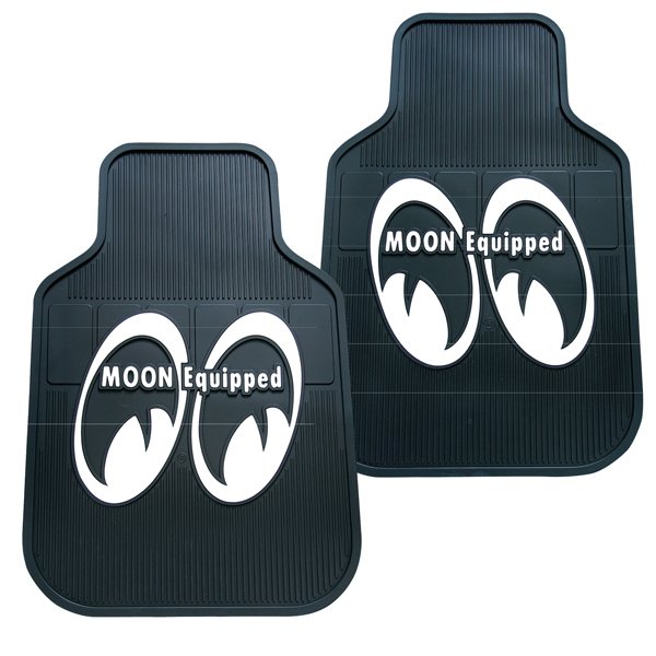 MOONEYES RUBBER FLOOR MATS BLACK MOON EQUIP LOGO