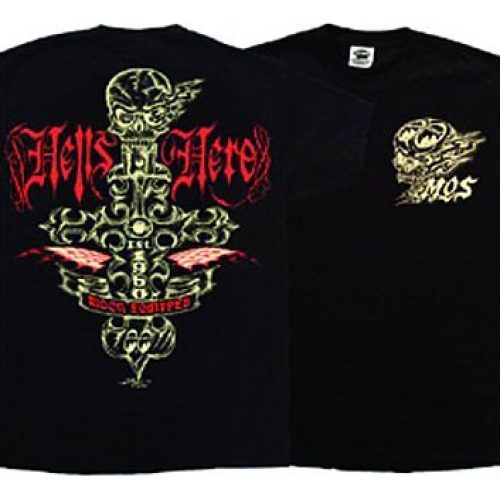 MOON EQUIPPEDHELLS HEROSHIRT BLACK MED SKULL & CROSS