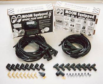 MOON BLACK SPARK PLUG WIRESET STRAIGHT END-MOONEQUIPPED LOGO