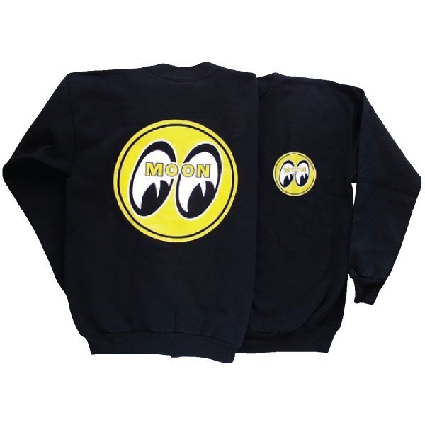 MOONEYES JUMPER BLK LARGE BIG MOON LOGO ON BACK SML FRNT