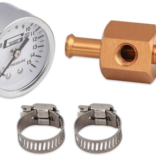 INLINE FUEL PRESSURE GAUGE    15lb, SUIT 3/8 HOSE