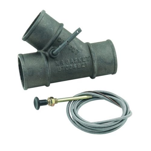 2″ EXHAUST CUT OUT (W/CABLE)  CAST IRON, FITS 2″ O.D EXHAUST