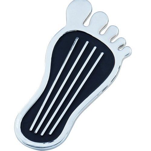 FOOT PRINT GAS PEDAL PAD. ALUMCHROME & PAINTED BLACK TRIM