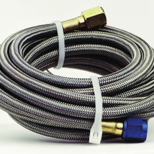 NOS BRAIDED HOSE -4AN BLUE 14 FOOT LENGTH BOOT TO BONNET