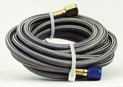 NOS BRAIDED HOSE -4AN BLUE 14 FOOT LENGTH BOOT TO BONNET