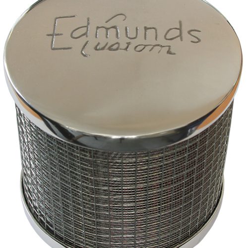 EDMUNDS POLISHED AIR CLEANER 4.5″ DIAMSUIT 2BBL 2-5/8″ NECK
