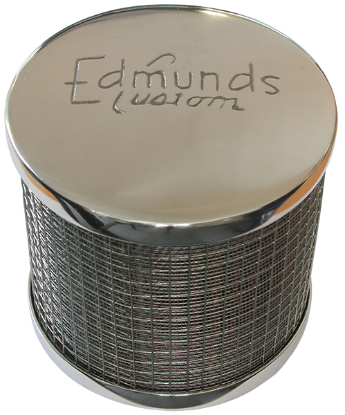 EDMUNDS POLISHED AIR CLEANER 4.5" DIAMSUIT 2BBL 2-5/8" NECK