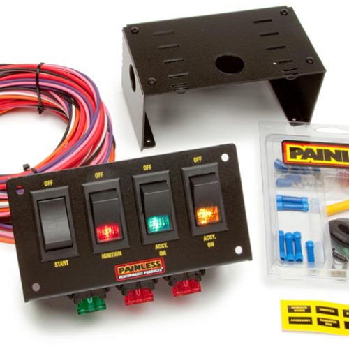4 SWITCH PANEL,START,IGN,     2 X ACC WITH WIRES & FUSES