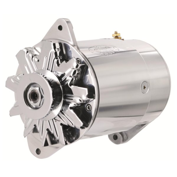 POWERMASTER GENERATOR 90 AMPS SUIT GM TO 64, SHORT POLISHED