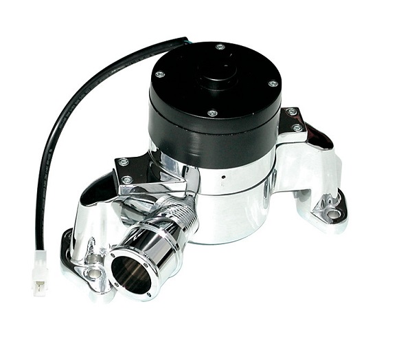 BILLET ELECTRIC WATER PUMP SBCPOLISHED NO EMBLEM. 35 GPM