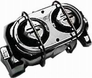 CHROME BRAKE MASTER CYLINDER DUAL RESORVOIR 1-1/8 BORE