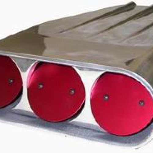 ALUM STREET HOOD SCOOP 20″LONGPOLISHED FINNED 1 OR 2 X 4BBL