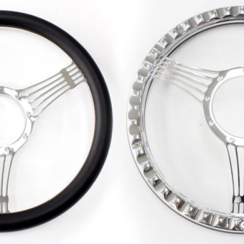 14″ BILLET BANJO STEERING     WHEEL LEATHER WRAP