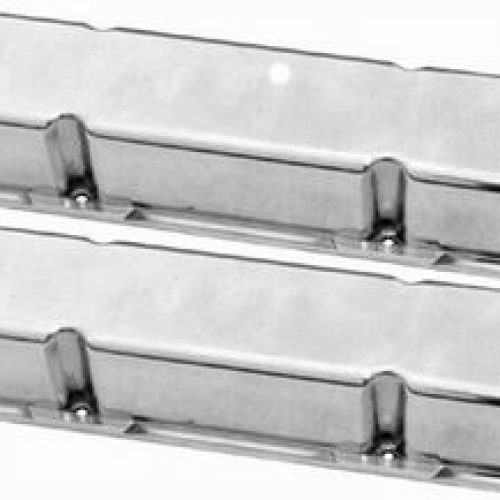 CAST VALVE COVERS, SBC TALL   POLISHED, NO BREATHER HOLES
