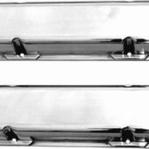 CAST VALVE COVERS, SBC SHORT  POLISHED, NO BREATHER HOLES