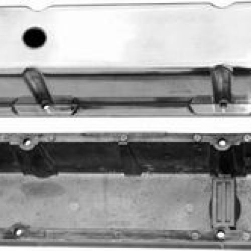 CAST VALVE COVERS, SBC TALL   CHROME WITH BREATHER HOLES