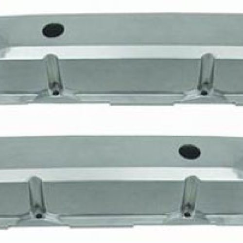 CAST VALVE COVERS, SBC TALL   POLISHED, WITH BREATHER HOLES