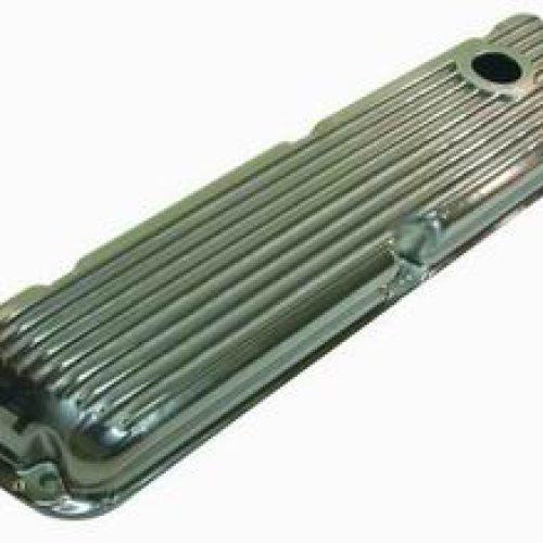 FINNED VALVE COVERS, SBF SHORTPOLISHED ALUMINIUM WITH HOLES