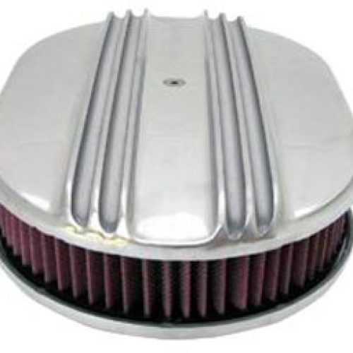 POLISHED ALLOY FINED OVAL AIR FILTER 12″ x 2″