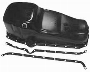 STEEL OIL PAN SBC BLACK *NOTES* AUS PASS SIDE DIPSTICK