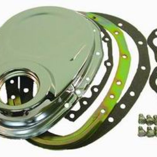 CHROME 2-PIECE TIMING COVER   SBC CHEV INC GASKETS AND SEALS