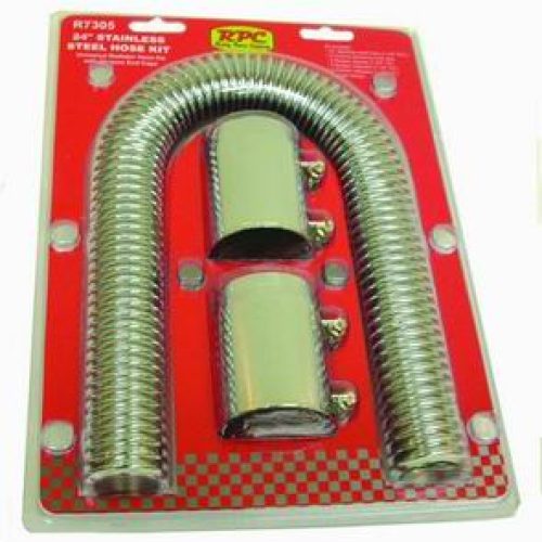 S/LESS STEEL RADIATOR HOSE KITCHROME 24 IN LENGTH *NOTES*