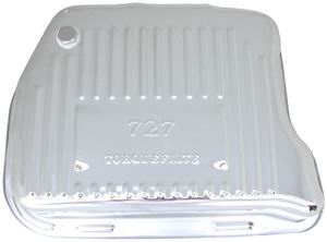 TRANS PAN CHRYSLER 727 CHROME STEEL FINNED EXTRA CAPACITY