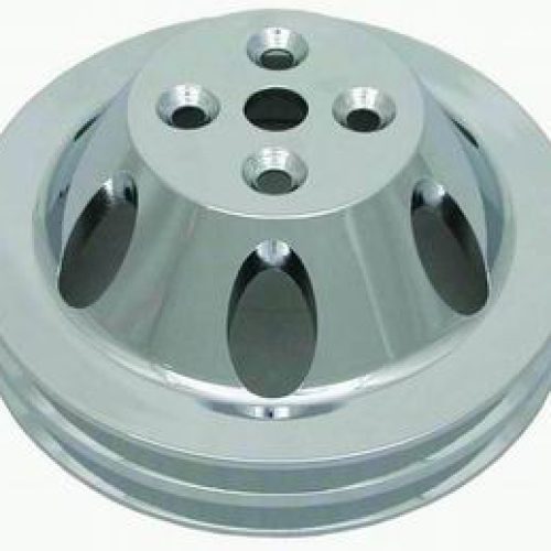 WATER PUMP PULLEYS BBC DOUBLE SHORTWATER PUMP POLISH ALUM