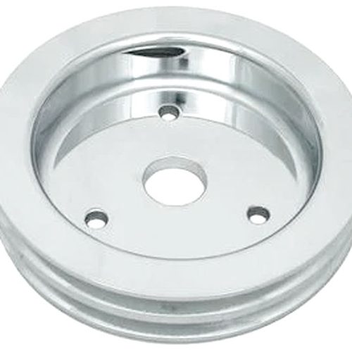 CRANKSHAFT PULLEY DOUBLE GROOVSUIT BBC POLISHED ALUM SHORT