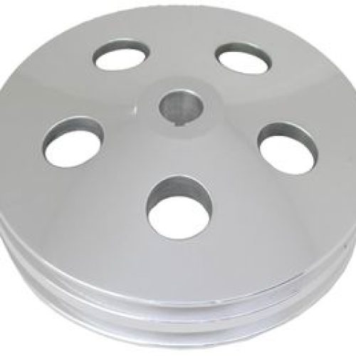P STEER PULLEY POLISHED ALUMINFITS 5/8 SHAFT W/KEYWAY DOUBL