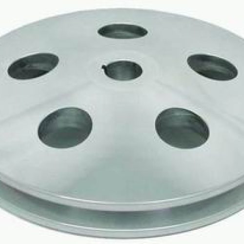 POWER STEERING PULLEY, SBC BBCPOLISHED ALUM, 5/8″ KEYWAY