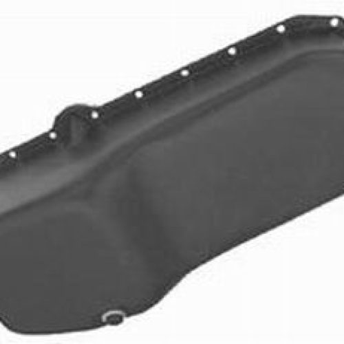 STEEL STOCK OIL PAN SB CHEV   BLK DRIVERS RH SIDE DIPSTICK